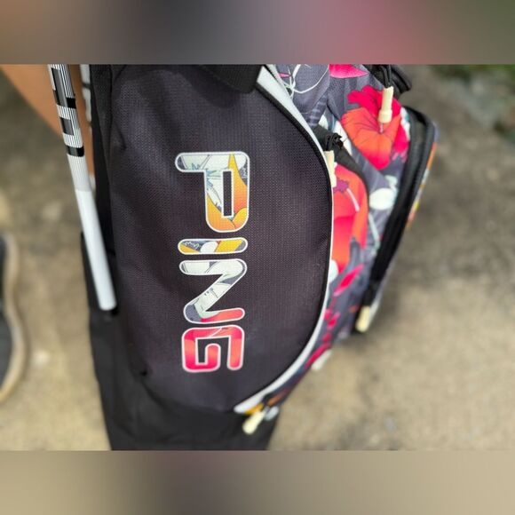 PING HOOFER Lite Black Floral Tropic Hawaii Multi Color Stand Golf Bag Divider - Picture 14 of 15